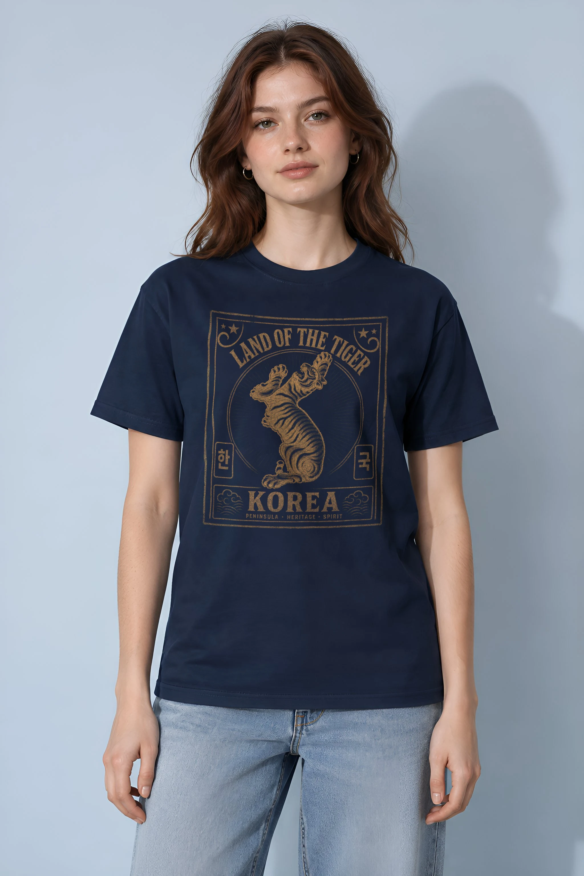 "Land of tiger" Heavyweight Unisex Crewneck T-shirt