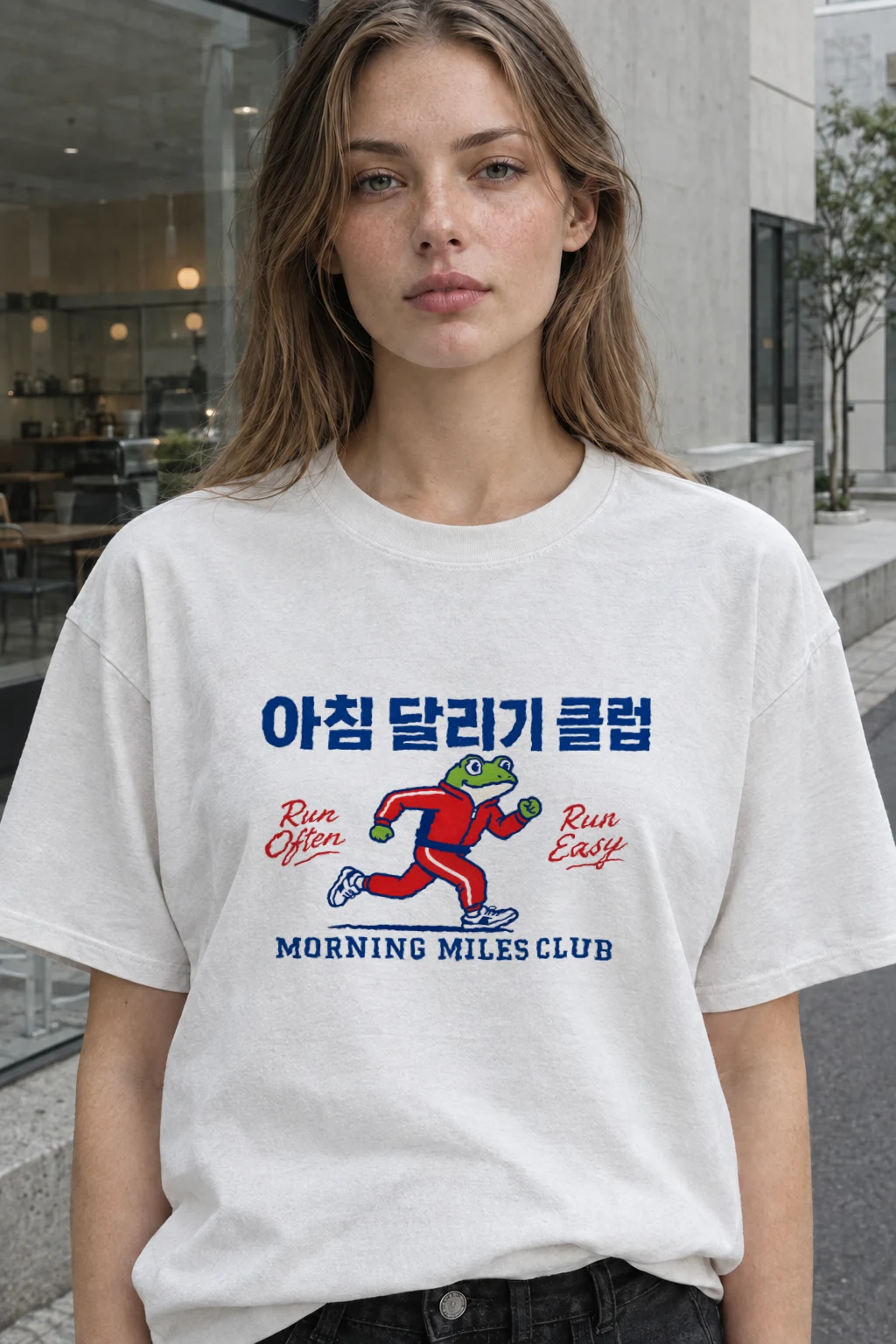 "Morning Miles Club" Heavyweight Unisex Crewneck T-shirt | Gildan 5000