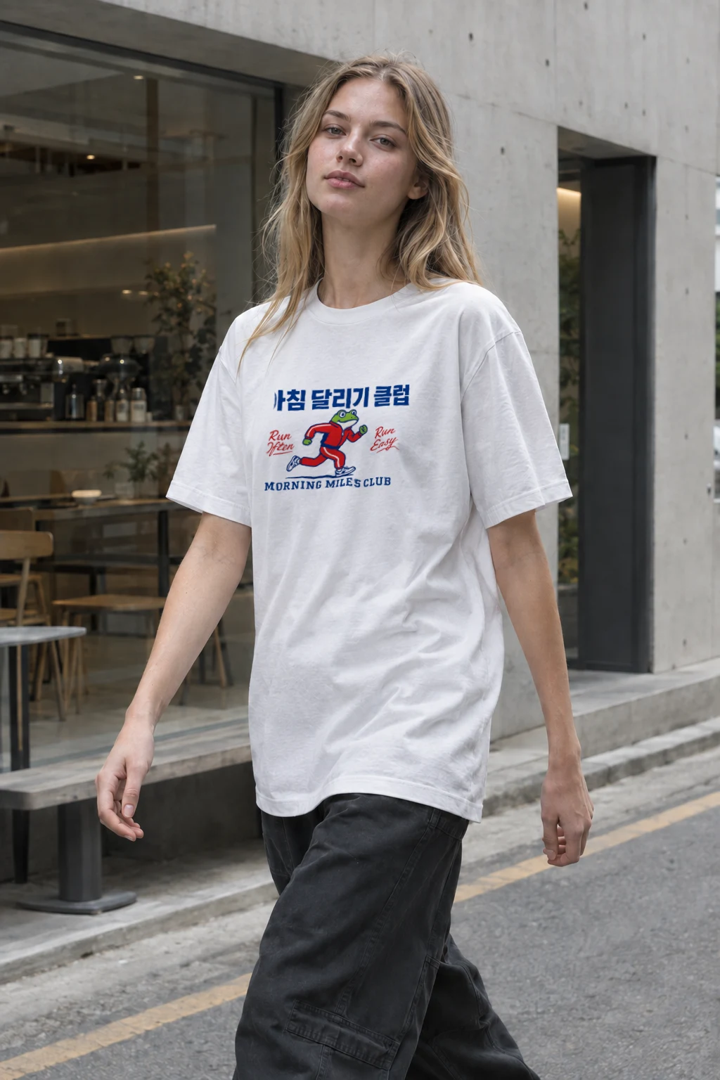 "Morning Miles Club" Heavyweight Unisex Crewneck T-shirt | Gildan 5000