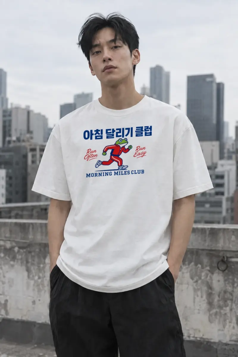 "Morning miles club" Performance Unisex Crewneck T-shirt White