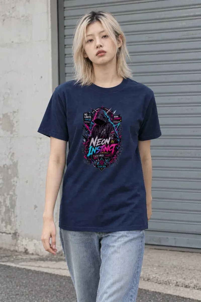 "Neon Insight" Heavyweight Unisex Crewneck T-shirt