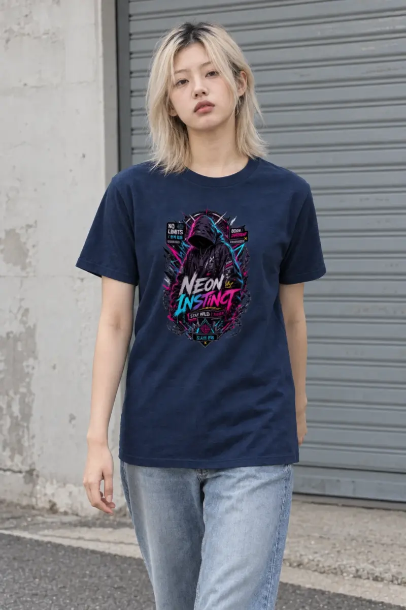 "Neon Insight" Heavyweight Unisex Crewneck T-shirt