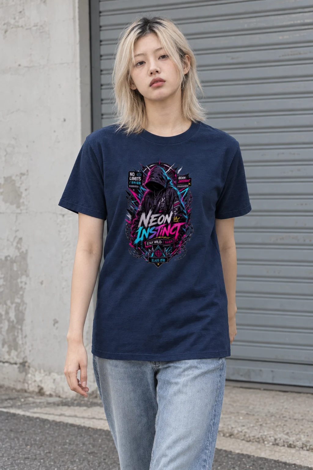 "Neon Insight" Heavyweight Unisex Crewneck T-shirt