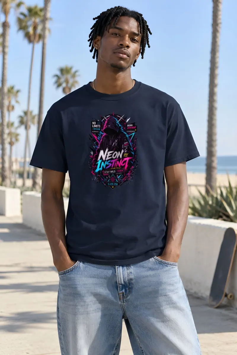 "Neon Insight" Heavyweight Unisex Crewneck T-shirt