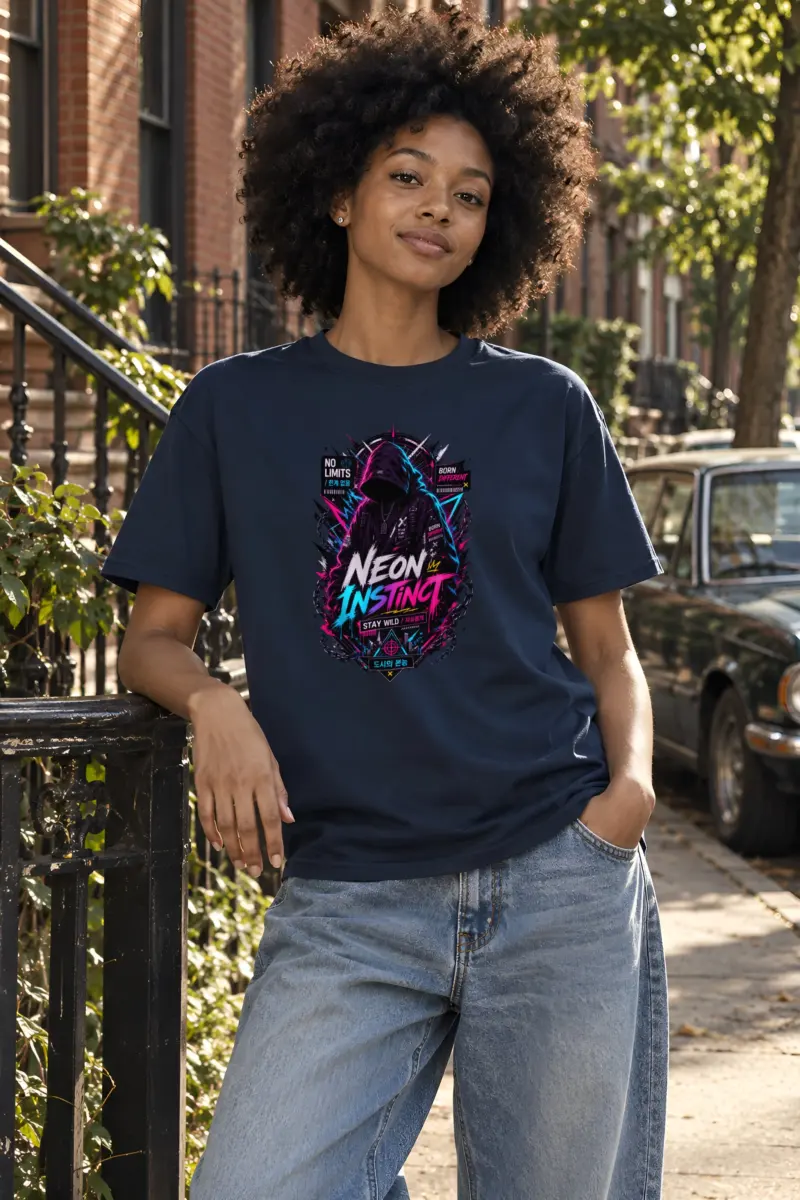 "Neon Insight" Heavyweight Unisex Crewneck T-shirt