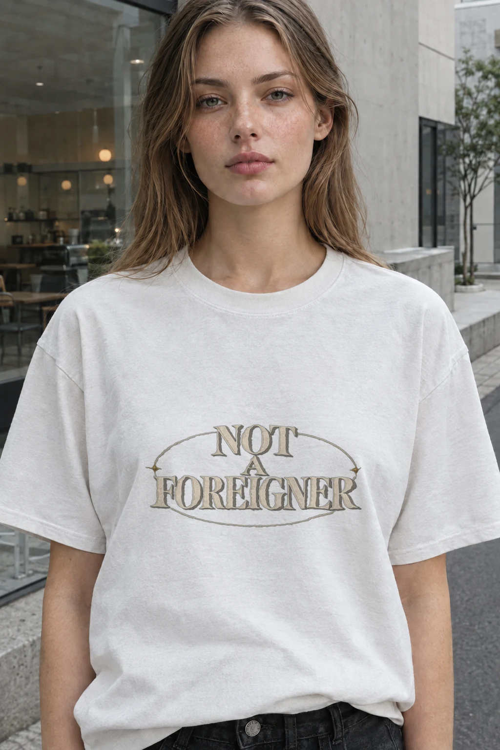 "Not a Foreigner" Heavyweight Unisex Crewneck T-shirt | Gildan 5000