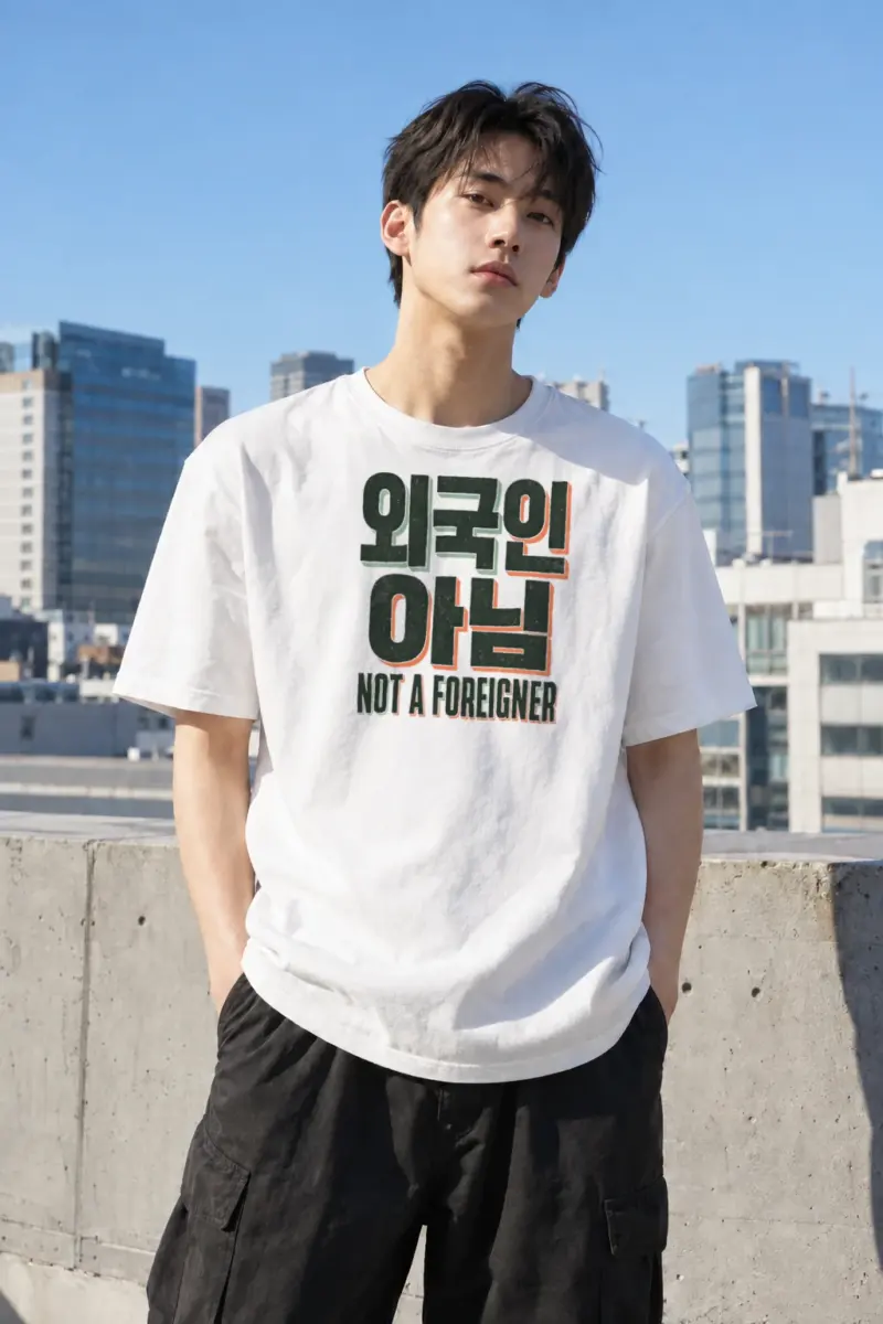 "Not a foreigner" Performance Unisex Crewneck T-shirt White