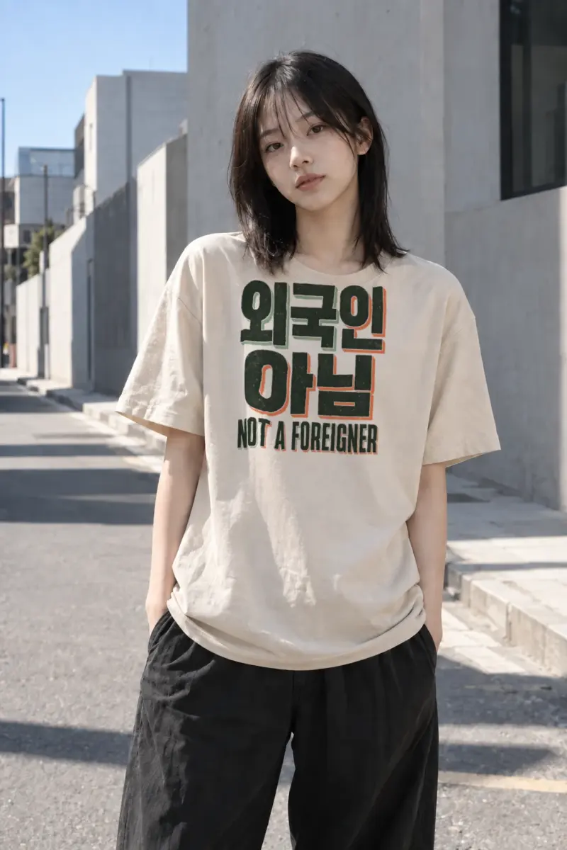 “Not a foreigner” Heavyweight Unisex Crewneck T-shirt | Gildan 5000