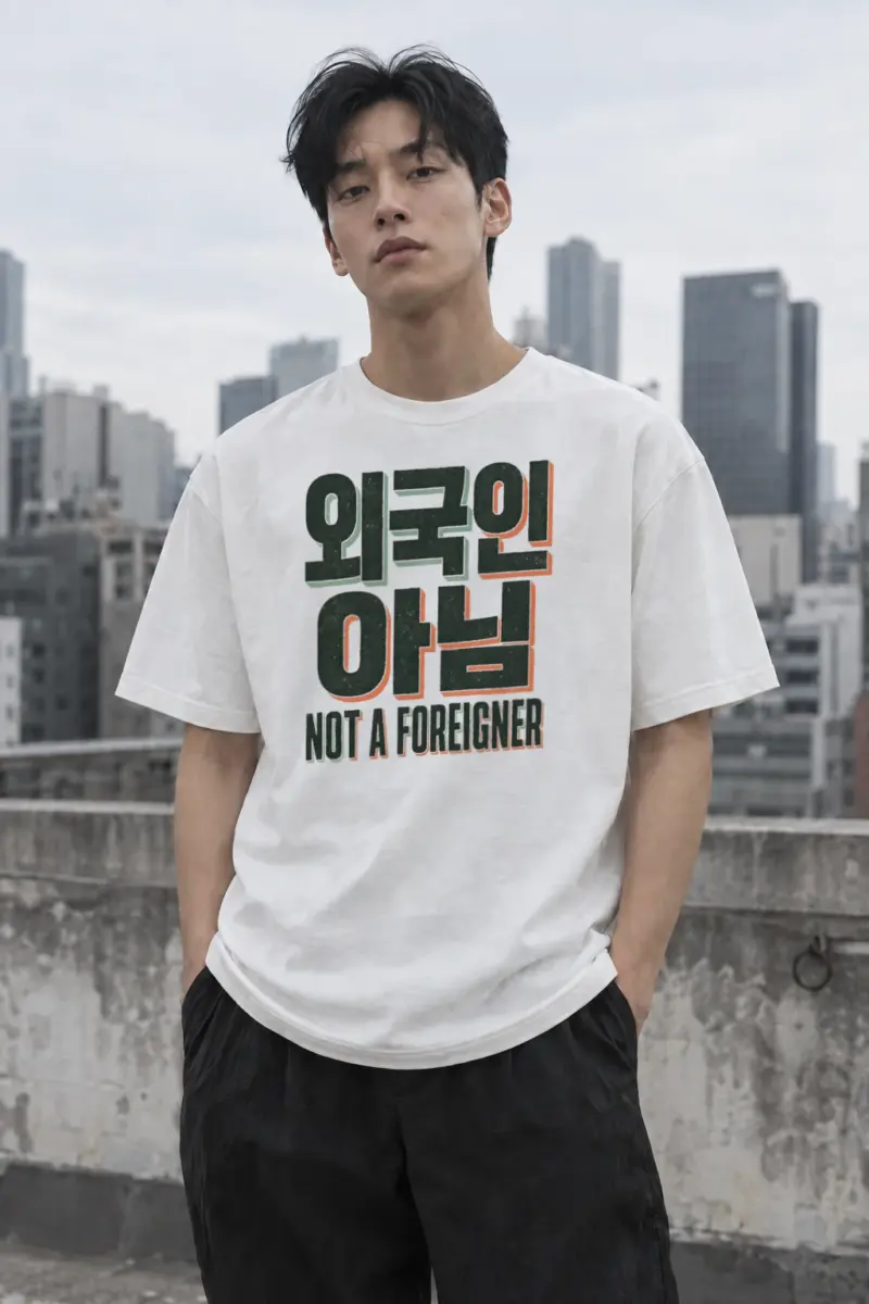 "Not a foreigner" Performance Unisex Crewneck T-shirt White