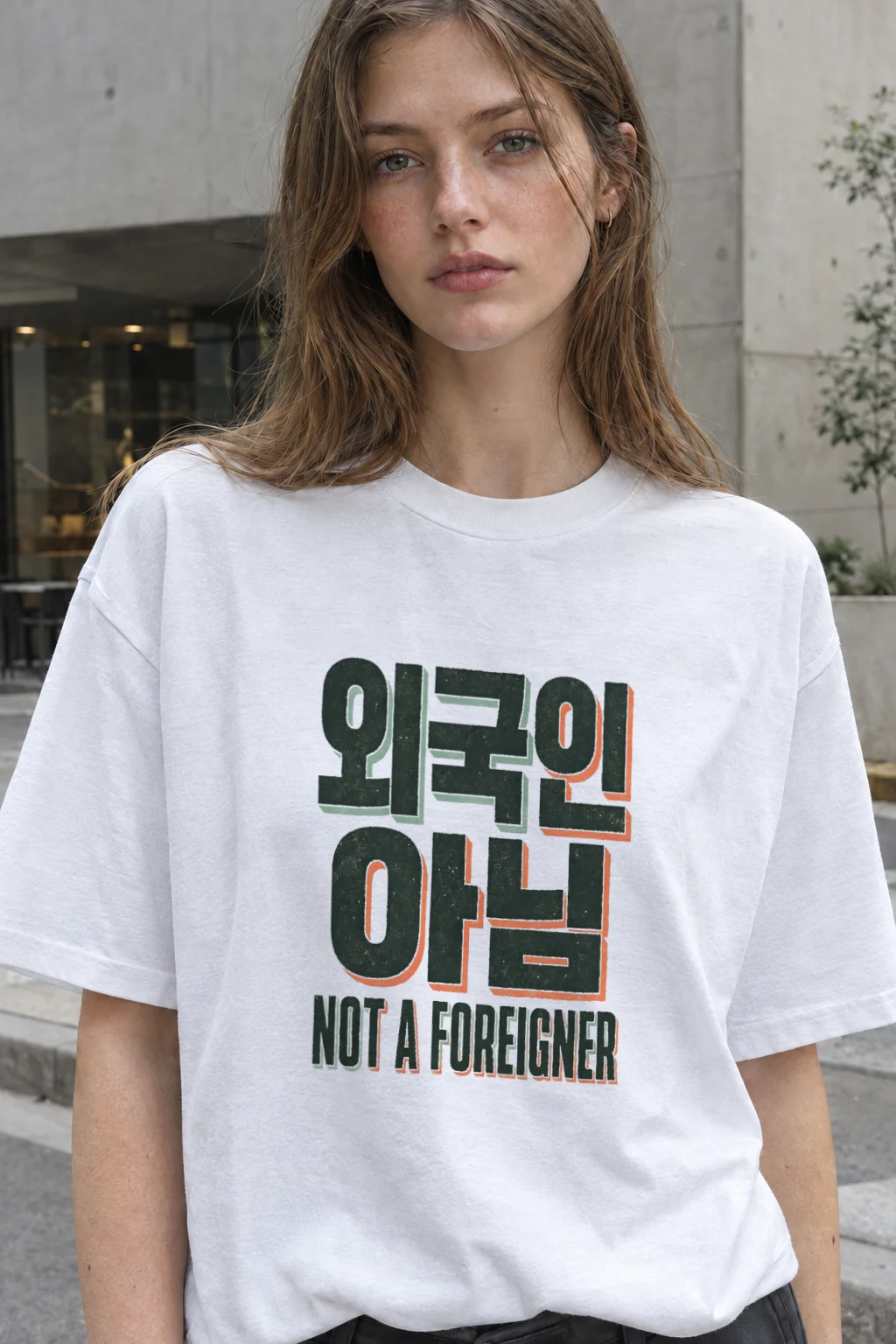 "Not a foreigner" Performance Unisex Crewneck T-shirt White
