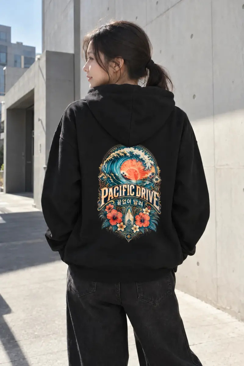 "Pacific Drive" Unisex Pullover Hoodie | Bella + Canvas 3719