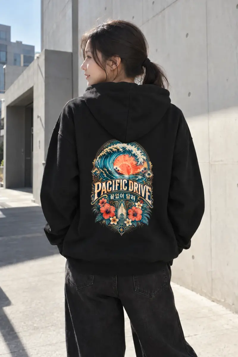 “Pacific Drive” Unisex Pullover Hoodie | Bella + Canvas 3719