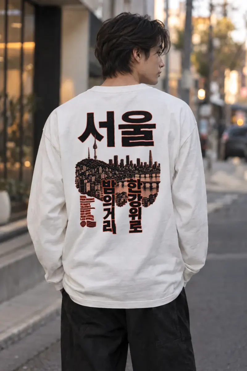 "Seoul From Distance" Unisex Longsleeve T-shirt | Gildan 2400