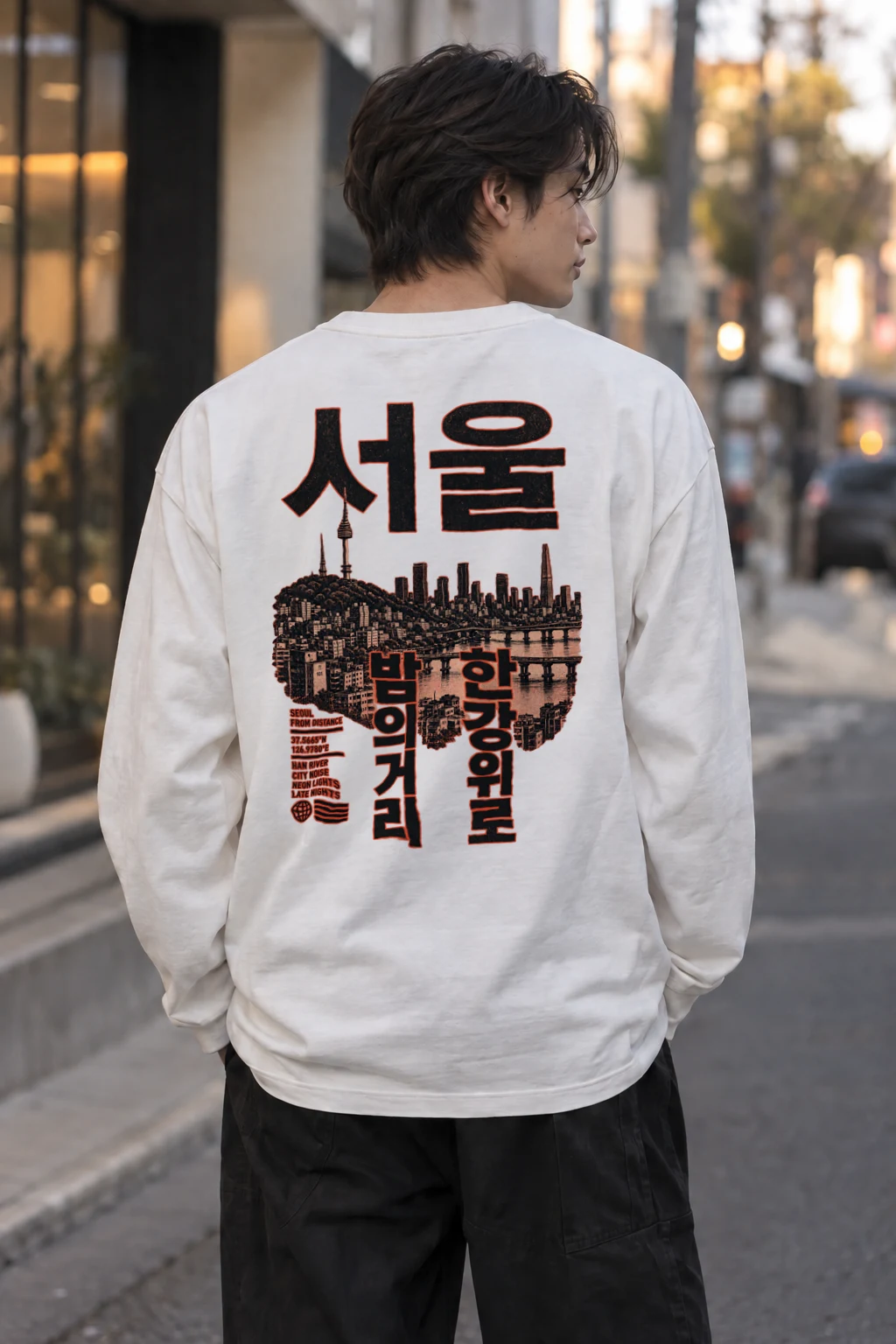 "Seoul From Distance" Unisex Longsleeve T-shirt | Gildan 2400