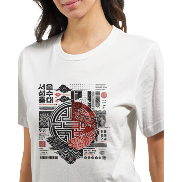 “Korean traditional patterns” Premium Unisex Crewneck T-shirt | Bella + Canvas 3001