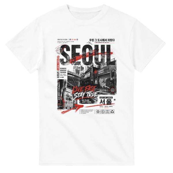 “Seoul – live fast” Heavyweight Unisex Crewneck T-shirt | Gildan® 5000