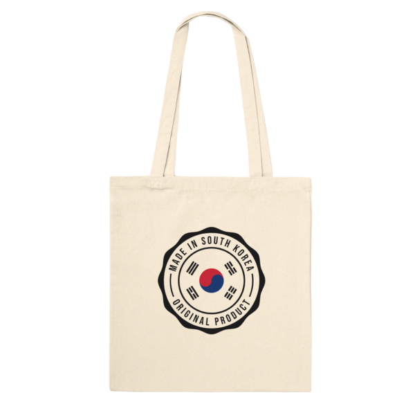 “Made in South Korea” “Premium Tote Bag Natural