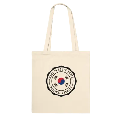 "Made in South Korea" Premium Tote Bag Natural