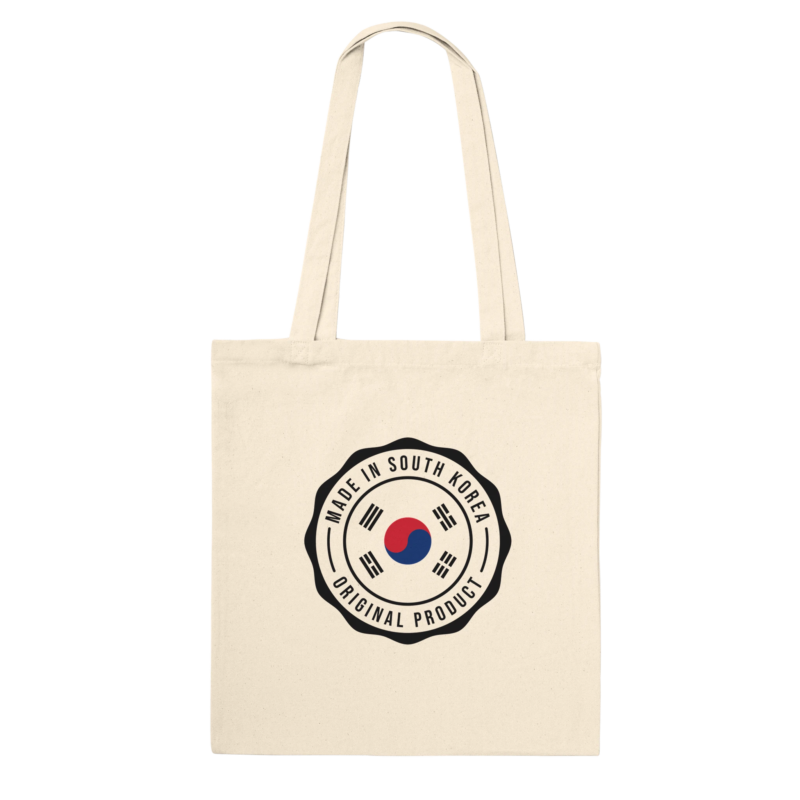 "Made in South Korea" "Premium Tote Bag Natural