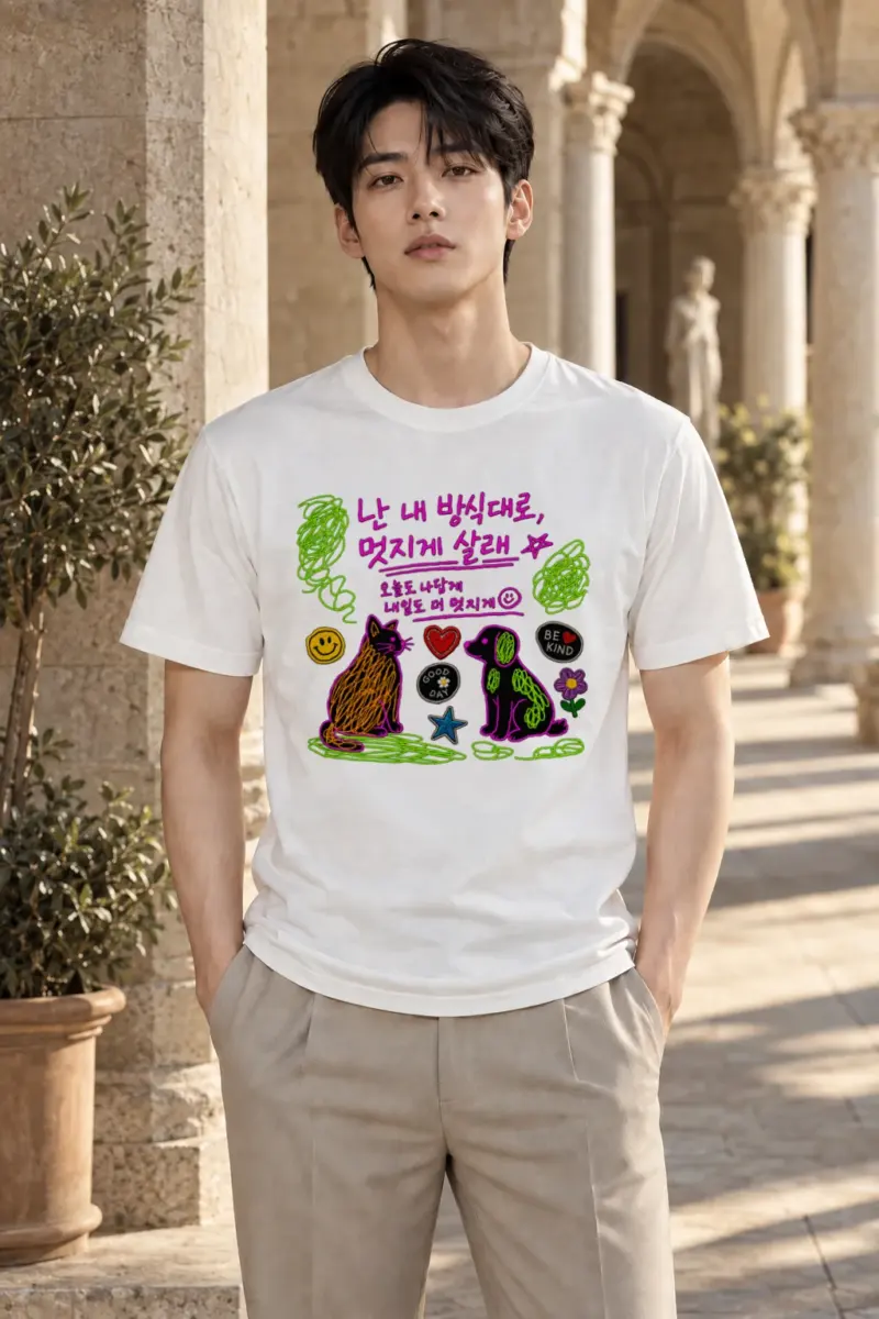 "Good Day Doodles" Heavyweight Unisex Crewneck T-shirt | Gildan 5000