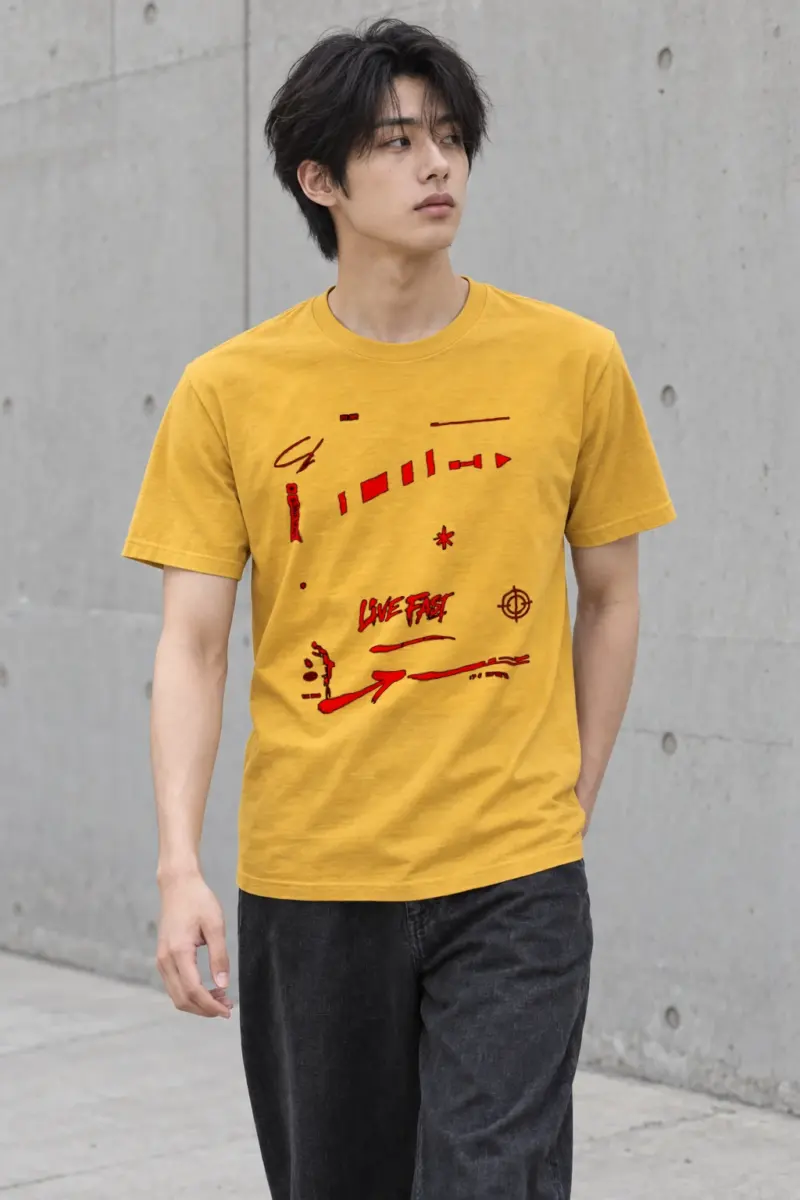 "Live Fast Racing" Heavyweight Unisex Crewneck T-shirt | Gildan 5000