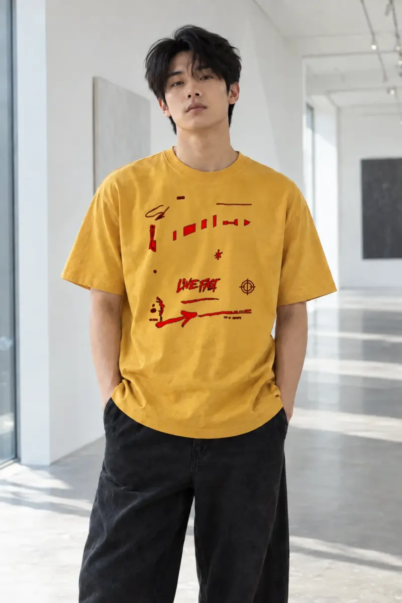 "Live Fast Racing" Heavyweight Unisex Crewneck T-shirt | Gildan 5000
