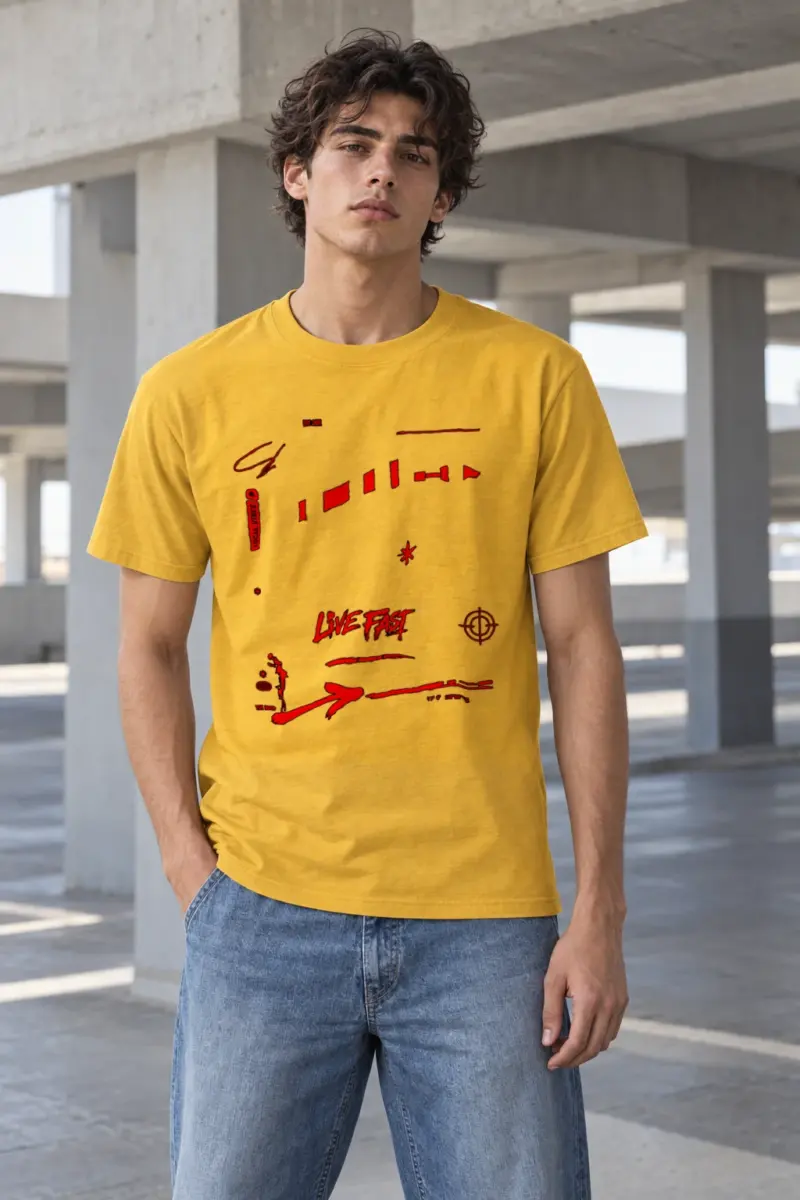"Live Fast Racing" Heavyweight Unisex Crewneck T-shirt | Gildan 5000