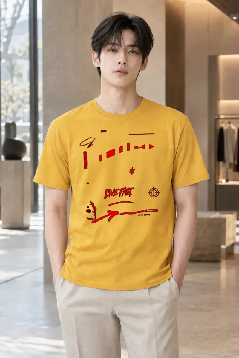 "Live Fast Racing" Heavyweight Unisex Crewneck T-shirt | Gildan 5000