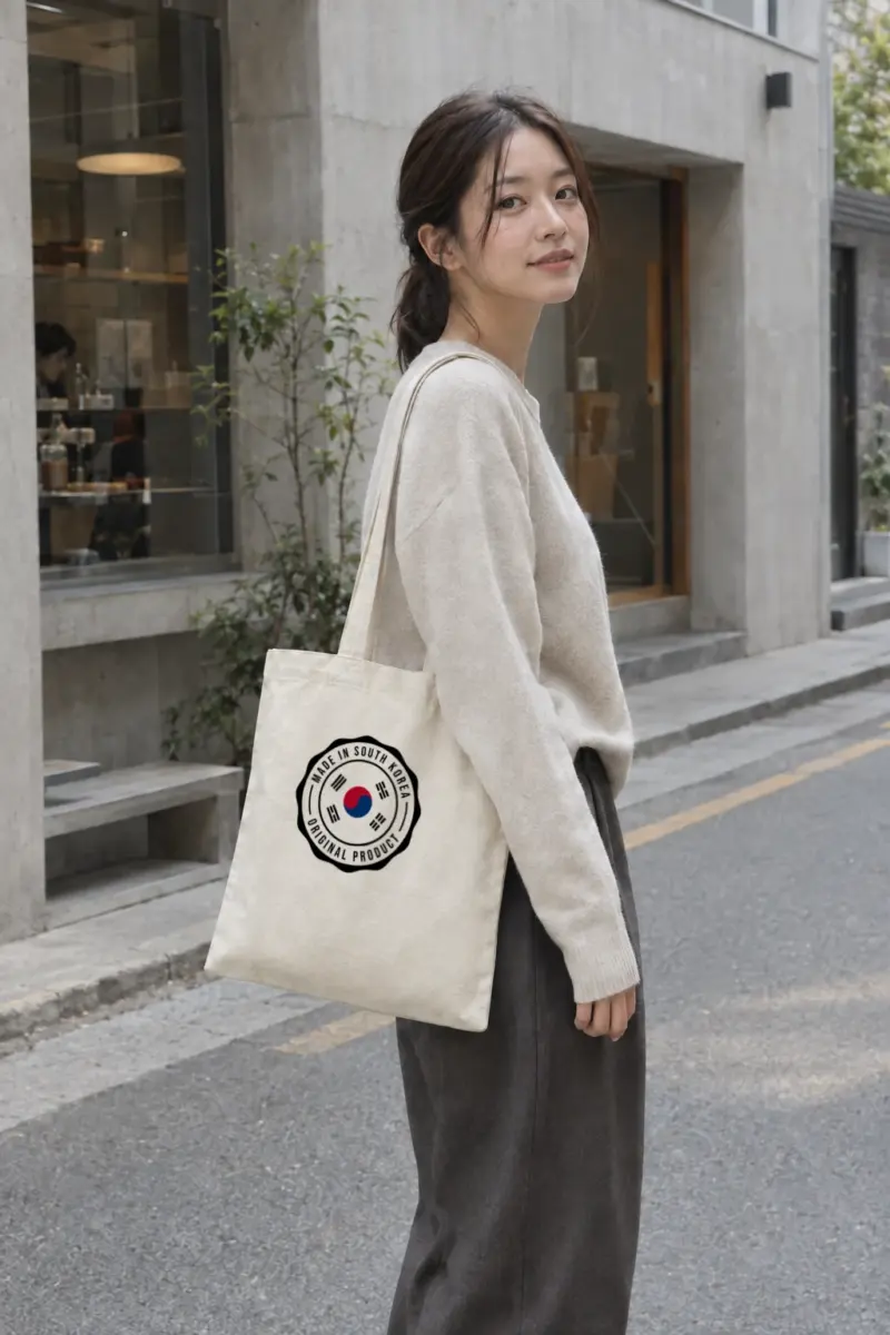 “Made in South Korea” Premium Tote Bag Natural