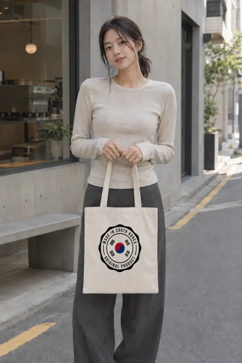 “Made in South Korea” Premium Tote Bag Natural