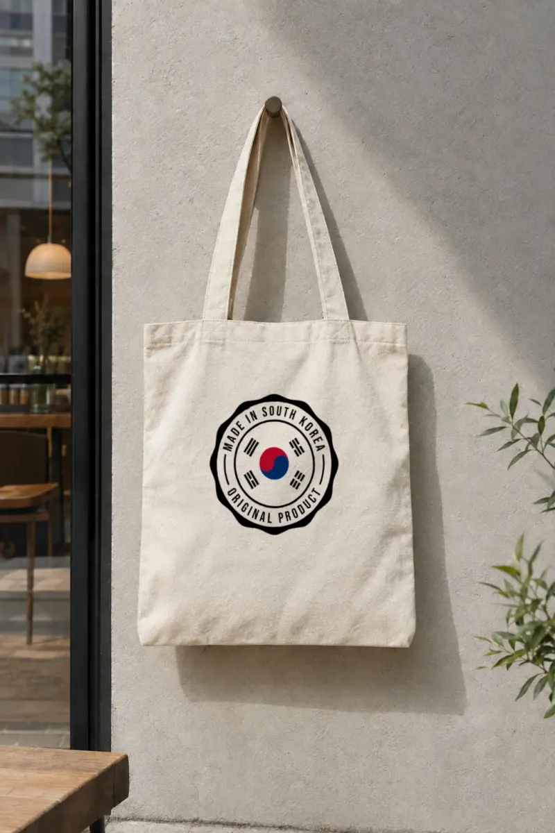 “Made in South Korea” Premium Tote Bag Natural