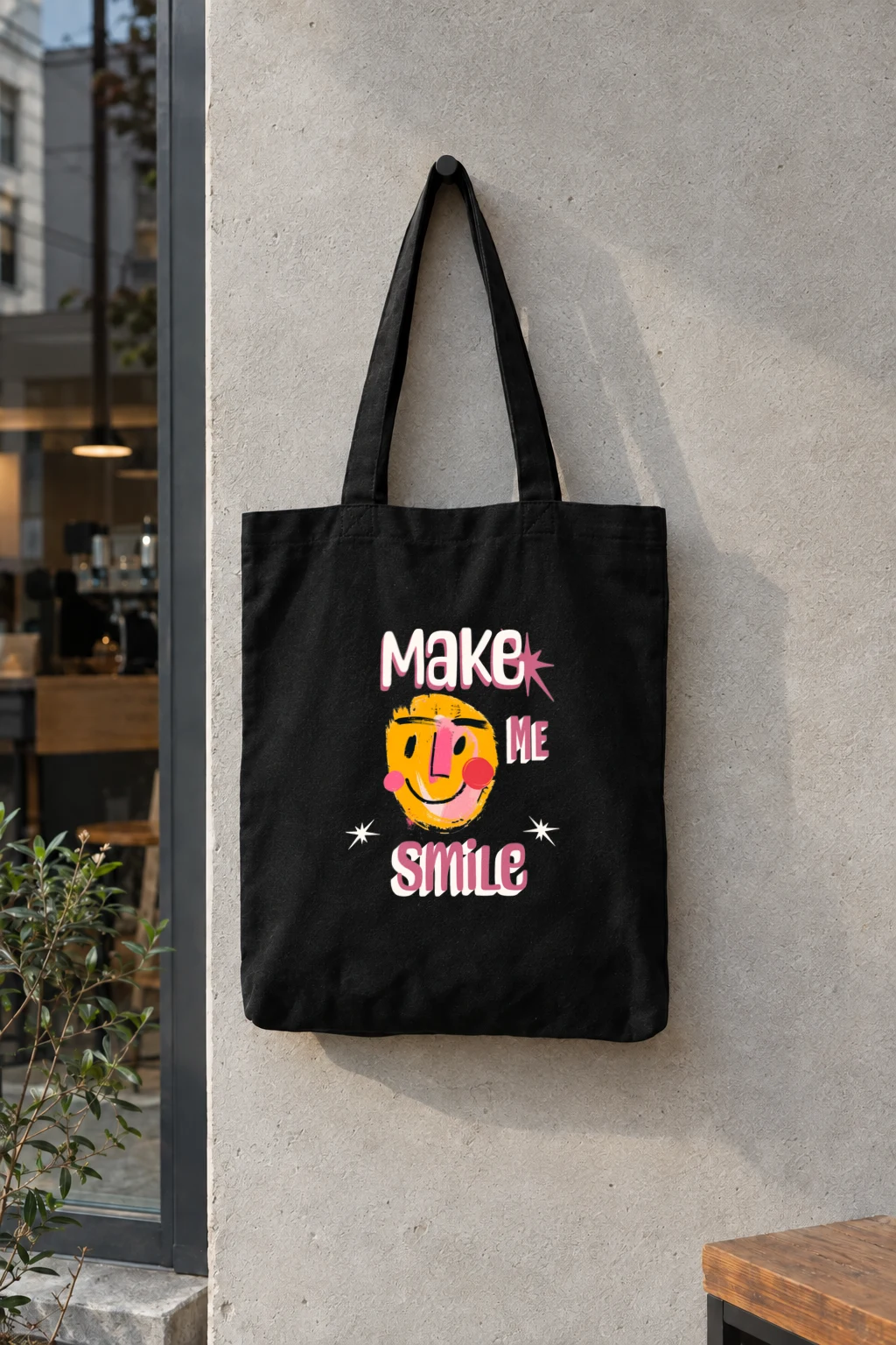 "Make me smile" Premium Tote Bag Natural