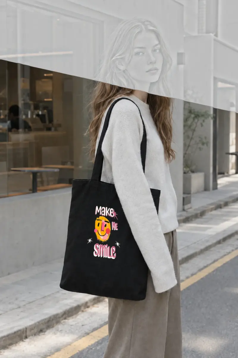 “Make me smile” Premium Tote Bag Natural