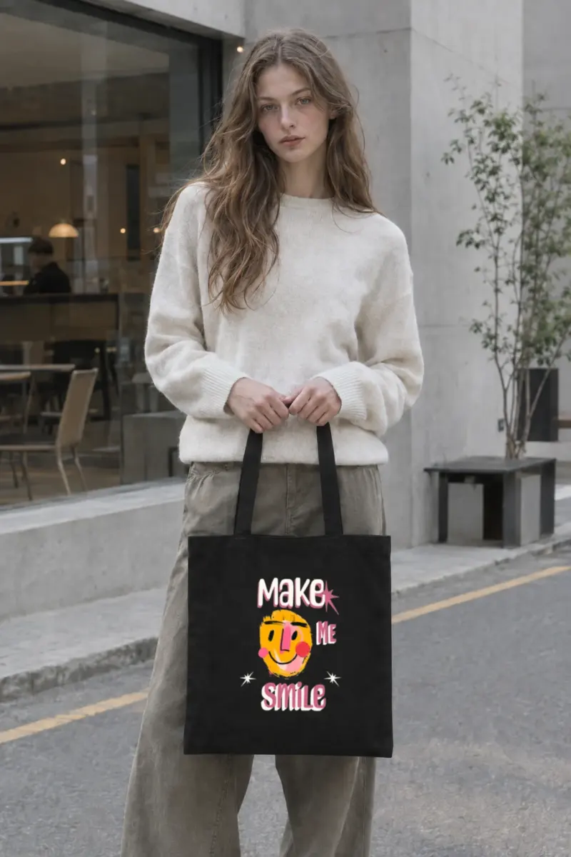 “Make me smile” Premium Tote Bag Natural