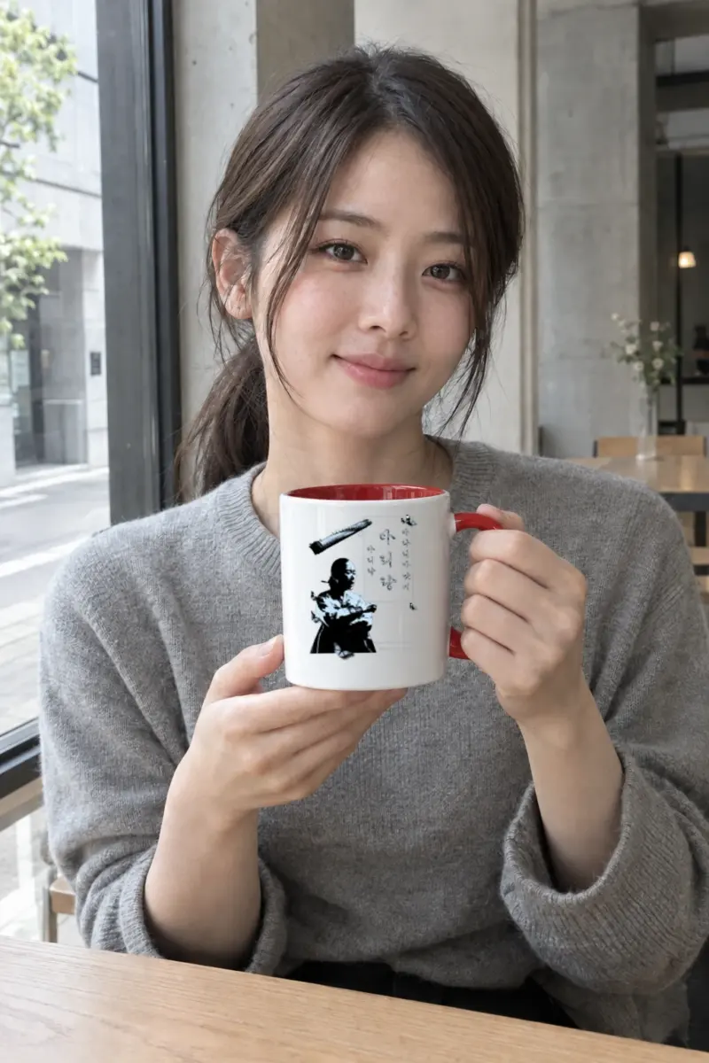 “Arirang” White 11oz Ceramic Mug with Color Inside