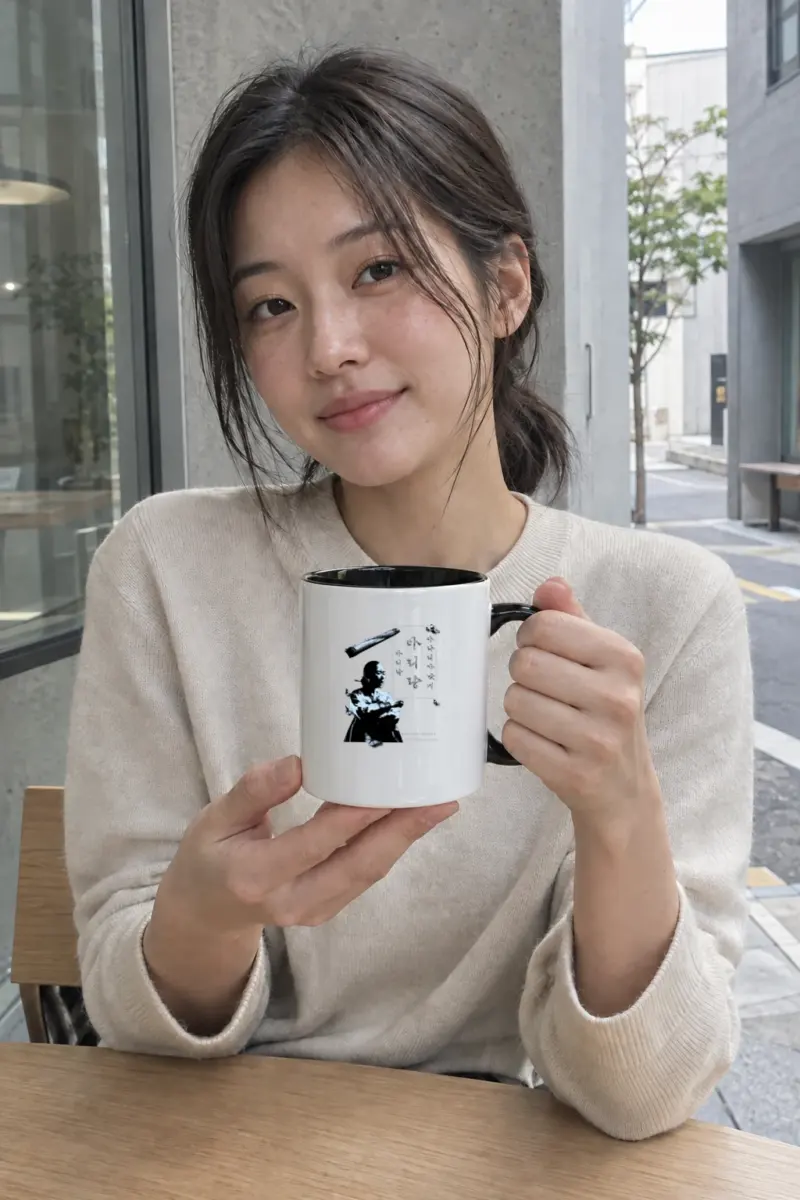 “Arirang” White 11oz Ceramic Mug with Color Inside
