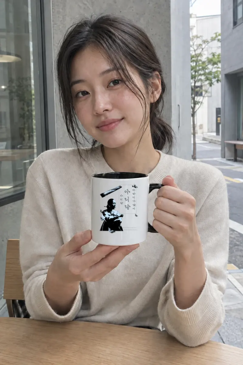 “Arirang” White 11oz Ceramic Mug with Color Inside