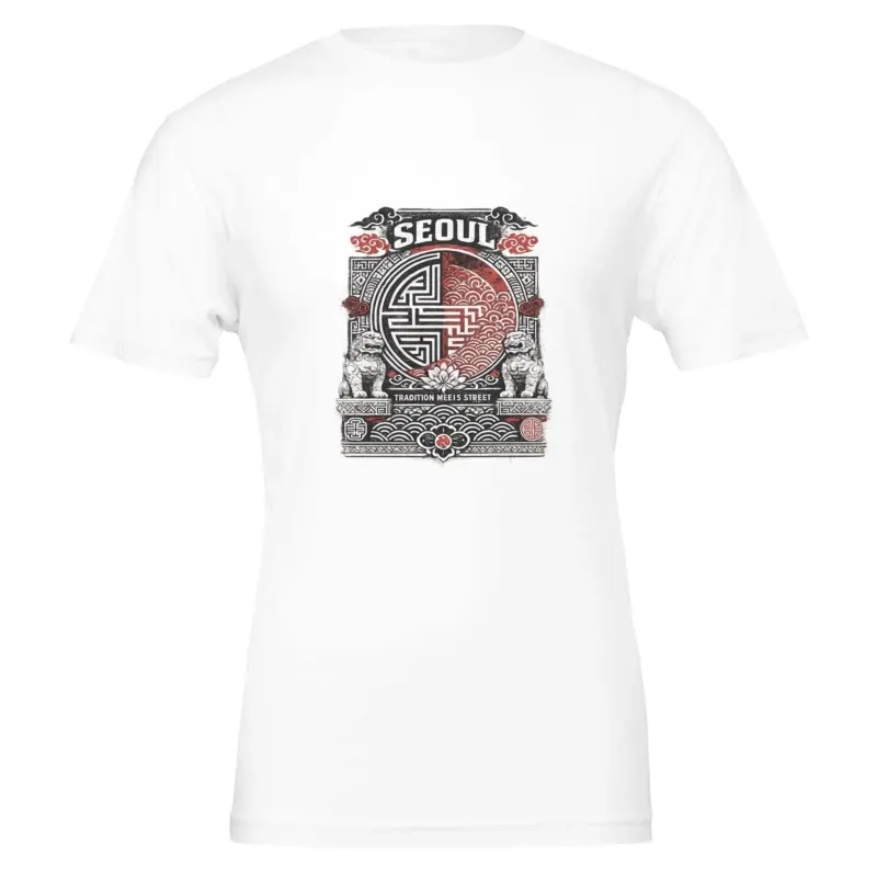 “Korean traditional patterns” Premium Unisex Crewneck T-shirt | Bella + Canvas 3001