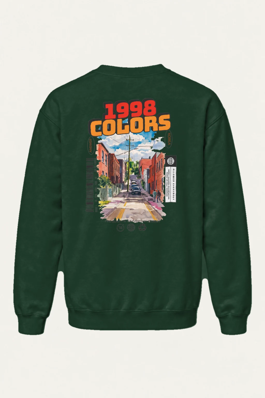 "1998 Colors Street" Heavy Blend Unisex Crewneck Sweatshirt | Gildan 18000