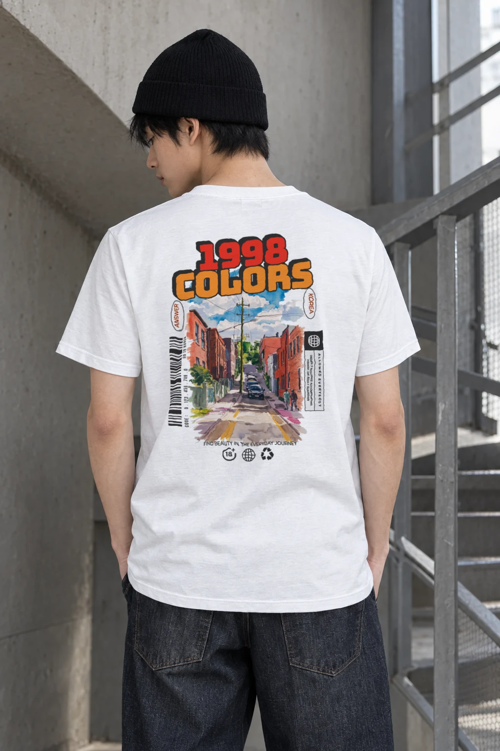 "1998 Colors Street" Heavyweight Unisex Crewneck T-shirt | Gildan 5000
