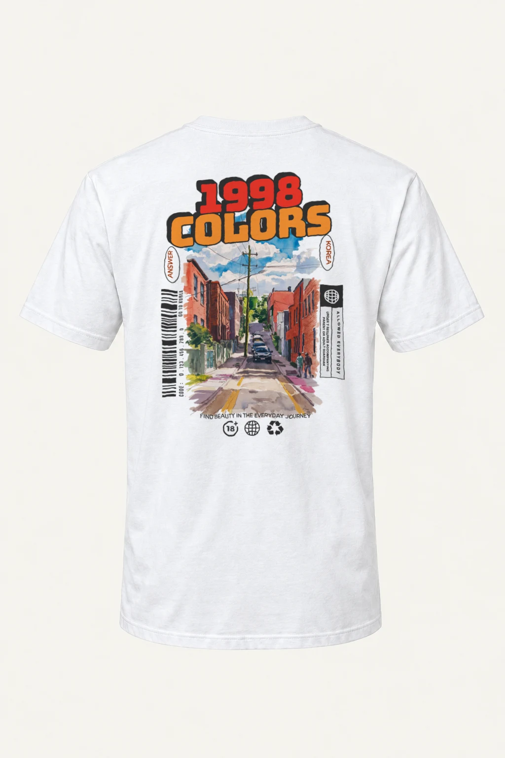 "1998 Colors Street" Heavyweight Unisex Crewneck T-shirt | Gildan 5000