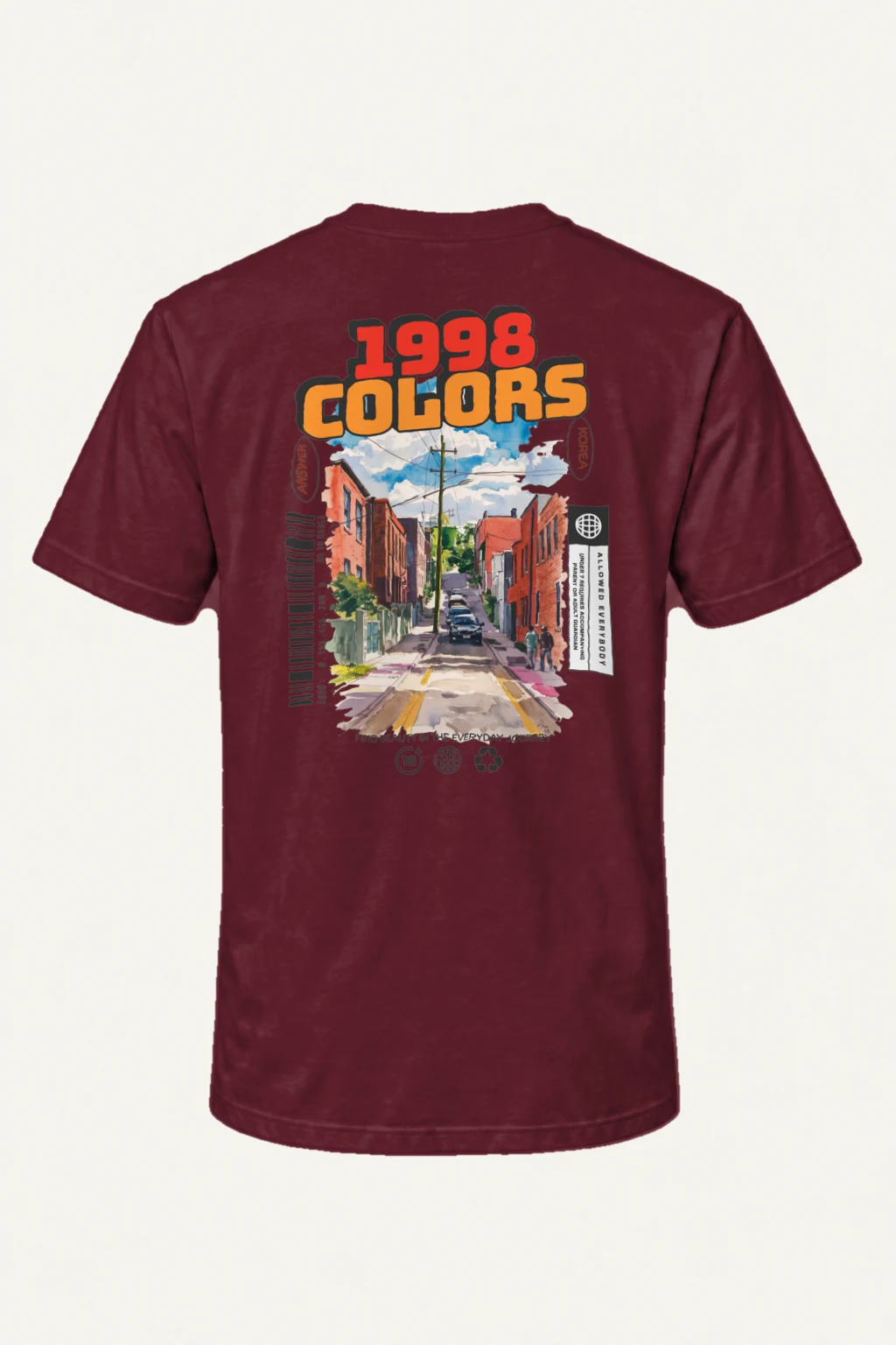 "1998 Colors Street" Heavyweight Unisex Crewneck T-shirt | Gildan 5000