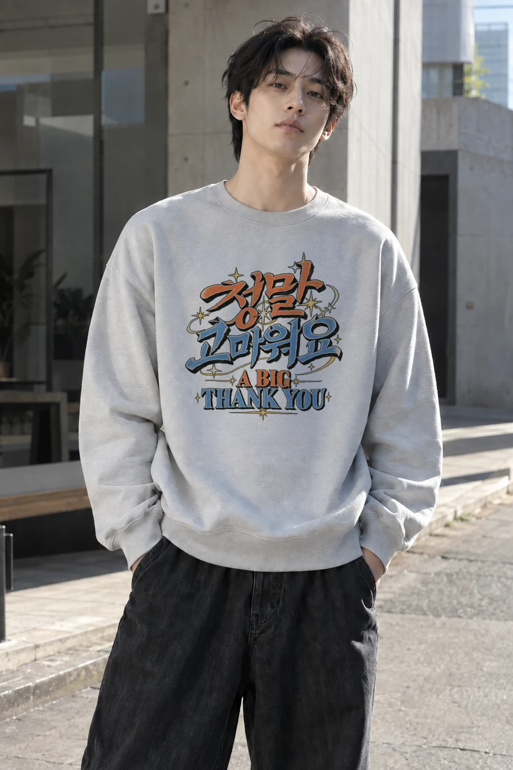 "A Big Thank You" Heavy Blend Unisex Crewneck Sweatshirt | Gildan 18000