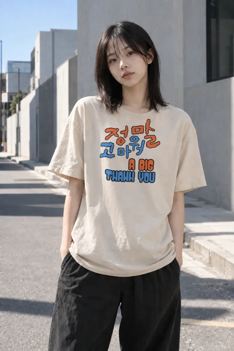 “A Big Thank You” Heavyweight Unisex Crewneck T-shirt | Gildan 5000