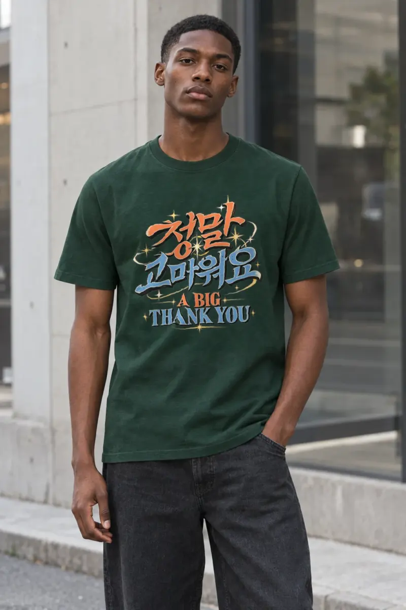 "A Big Thank You" Heavyweight Unisex Crewneck T-shirt | Gildan 5000