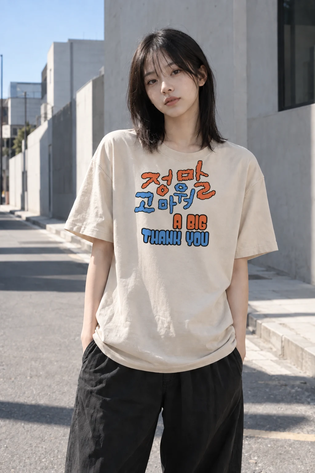 "A Big Thank You" Heavyweight Unisex Crewneck T-shirt | Gildan 5000