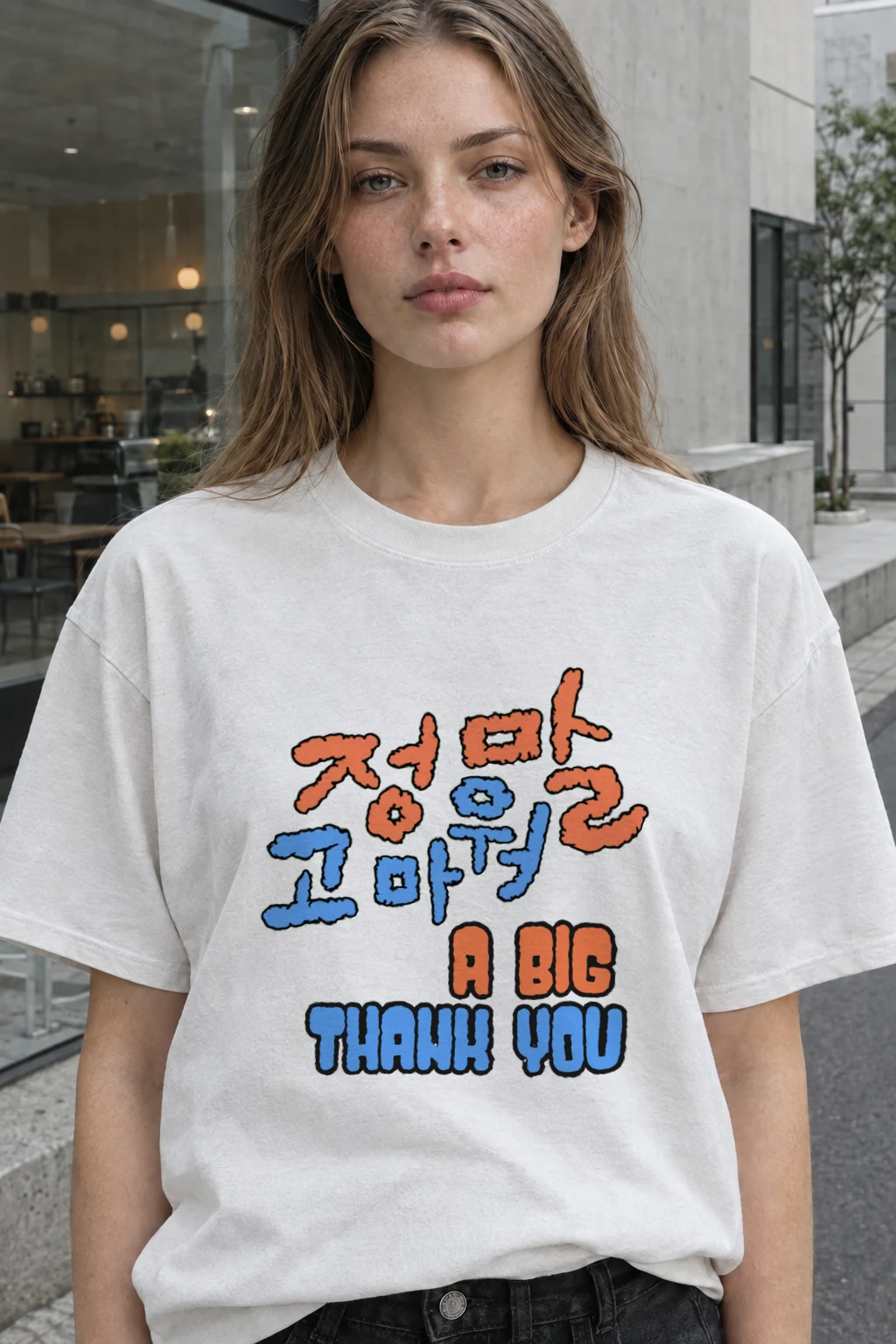 "A Big Thank You" Heavyweight Unisex Crewneck T-shirt | Gildan 5000