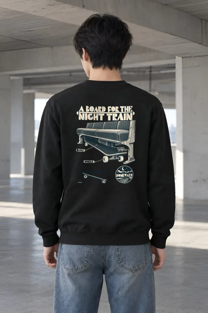 "A Board for the Night Train" Heavy Blend Unisex Crewneck Sweatshirt