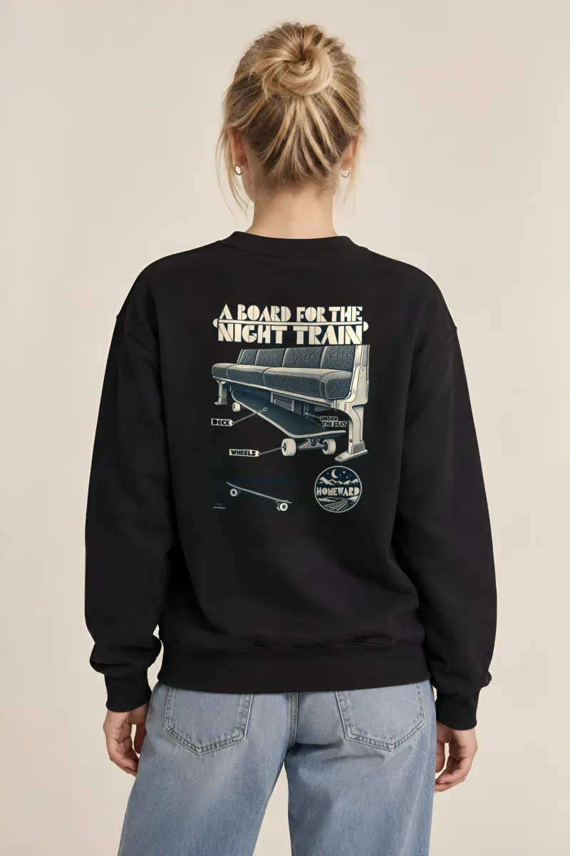 "A Board for the Night Train" Heavy Blend Unisex Crewneck Sweatshirt