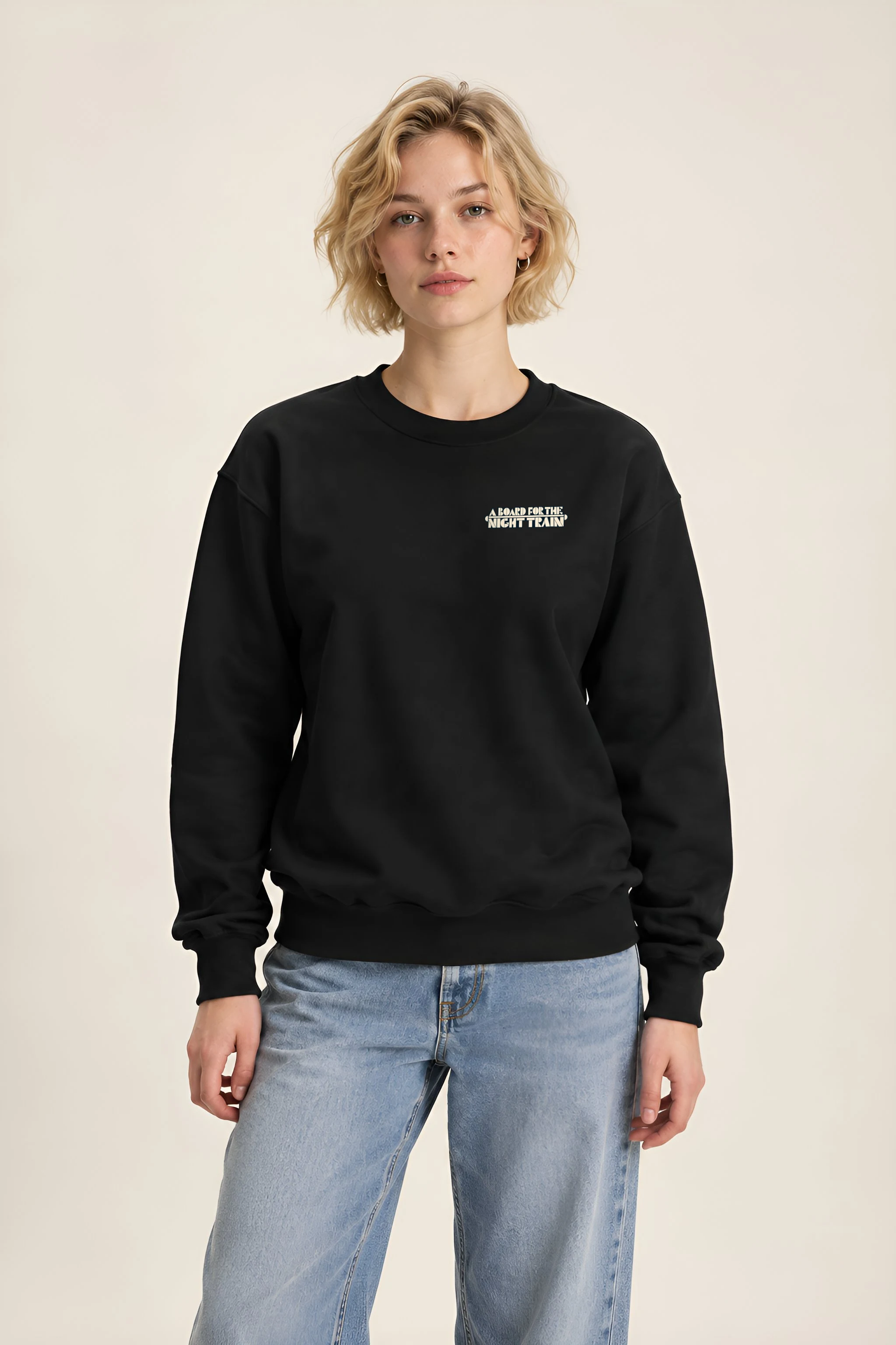 "A Board for the Night Train" 1 Crewneck Sweatshirt